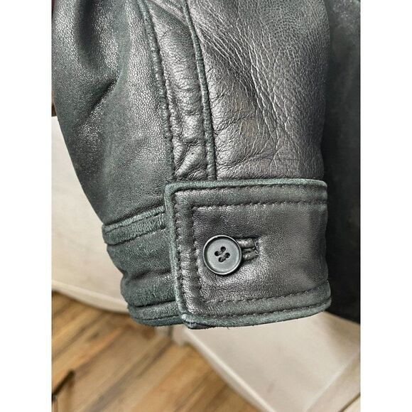 Vintage Calvin Klein Men's Leather Jacket Black Size XL - Picture 6 of 12